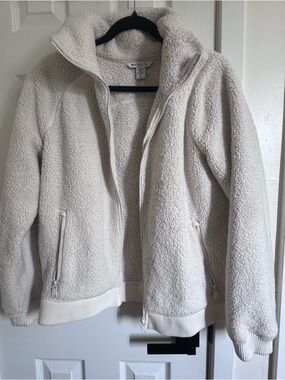 Athleta Cream Plush Sherpa Zip Jacket